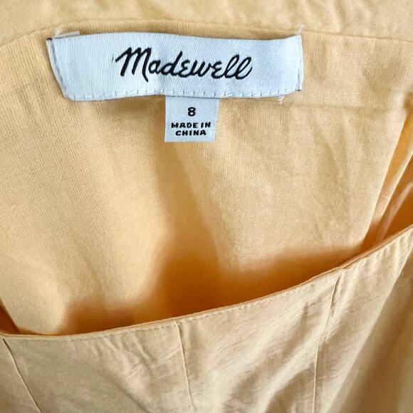 Madewell Yellow Pleated Midi Dress Women's Size 8 Style NL124 - Picture 10 of 11
